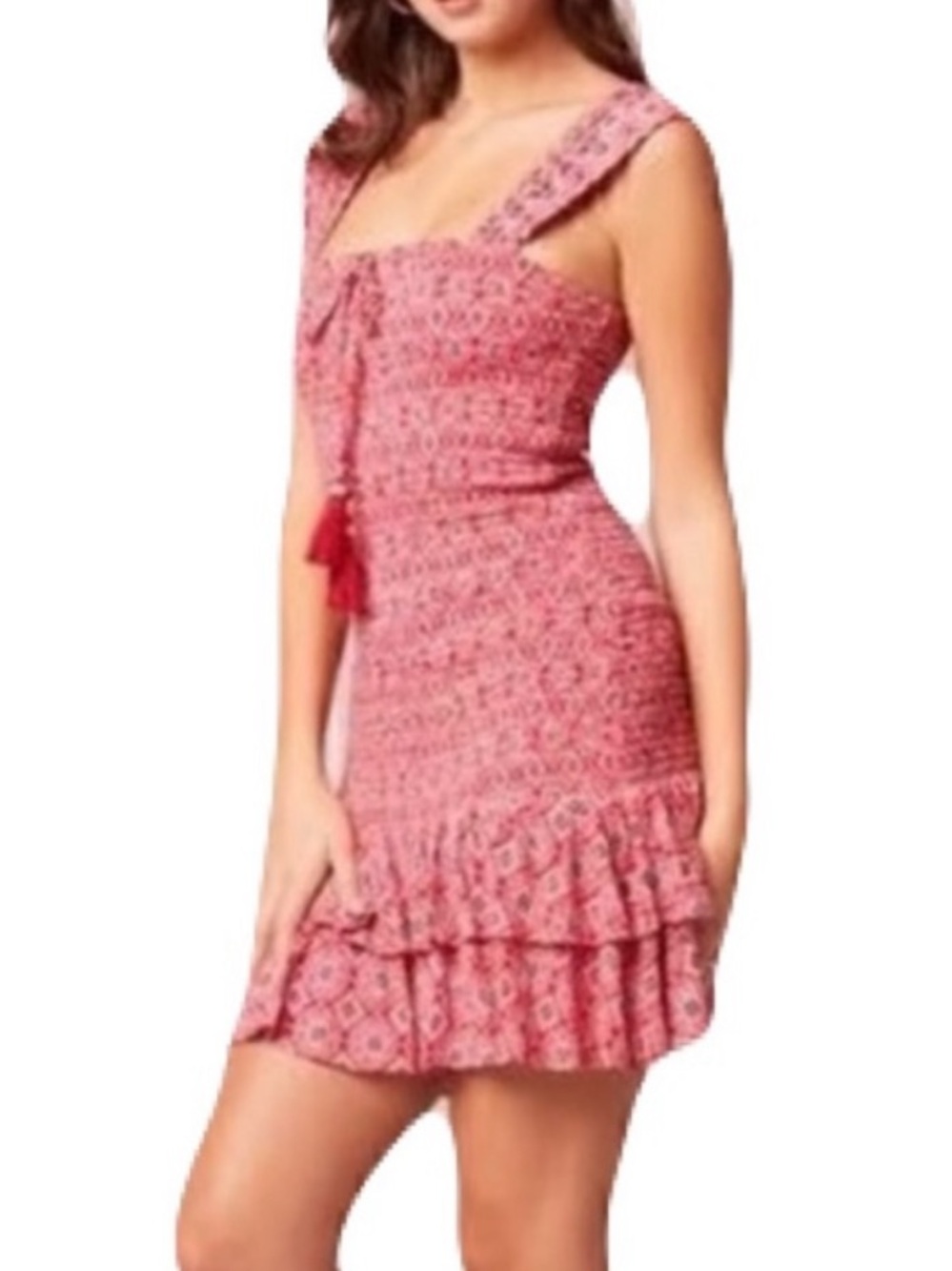 Coastal Cowgirl Smocked Ruffled Mini Dress XS